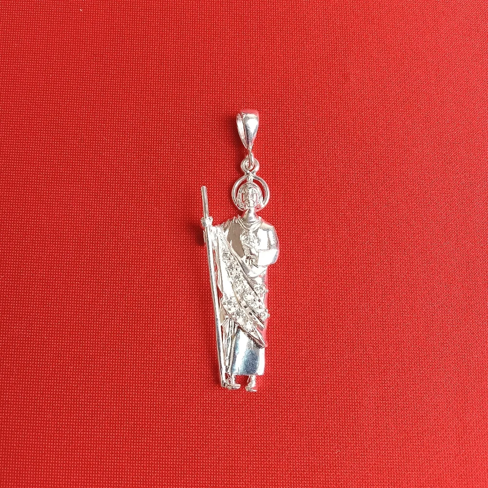 925 Sterling Silver San Judas Tadeo en Plata / Saint Jude‎ Thaddeus Pendant 925